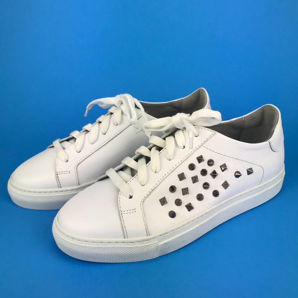Boemos White Studded Italian Sneakers Sz 37
